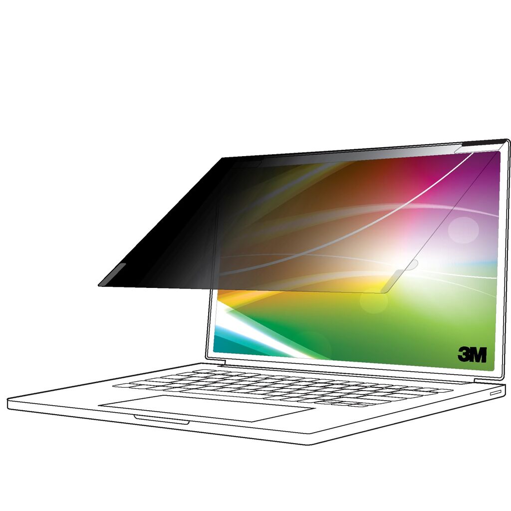3M Bright Screen Privacy Filter - Notebook privacy filter - adhesive - 16.2" - black