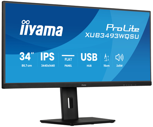 iiyama ProLite XUB3493WQSU-B6 computer monitor 86.4 cm (34") 3440 x 1440 pixels UltraWide Quad HD