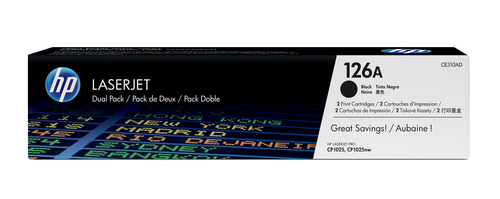 HP 126A 2-pack Black Original LaserJet Toner Cartridges toner cartridge 2 pc(s)