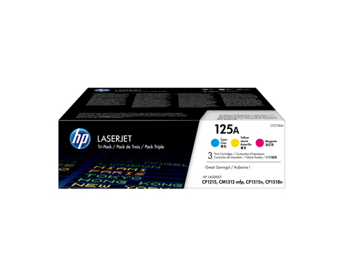 HP 125A 3-pack Cyan/Magenta/Yellow Original LaserJet Toner Cartridges toner cartridge 3 pc(s) Cyan,