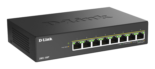 D-Link DMS-108P/B network switch 2.5G Ethernet (100/1000/2500) Power over Ethernet (PoE) Black - Image 2