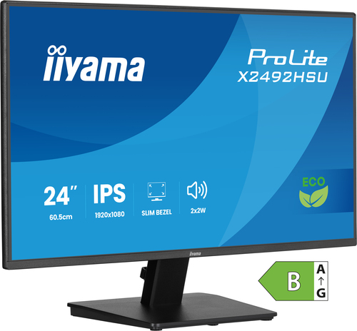 iiyama ProLite X2492HSU-B1 computer monitor 61 cm (24") 1920 x 1080 pixels LED Black
