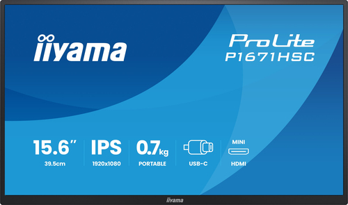 iiyama ProLite P1671HSC-B1 computer monitor 39.6 cm (15.6") 1920 x 1080 pixels LED Black - Image 2