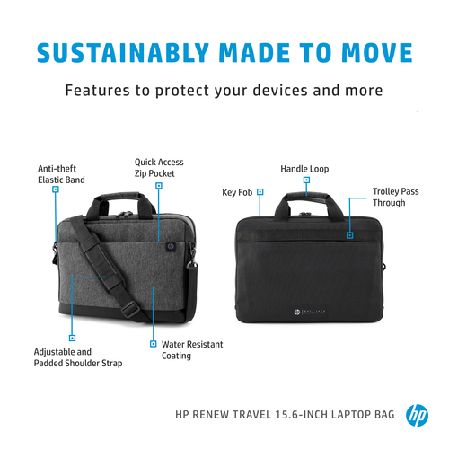 HP Renew Travel 15.6 Laptop Bag 39.6 cm (15.6") Backpack Grey, Black - Image 6