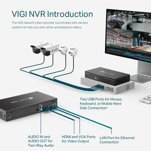 TP-Link VIGI NVR1008H network video recorder 1U Black - Image 4