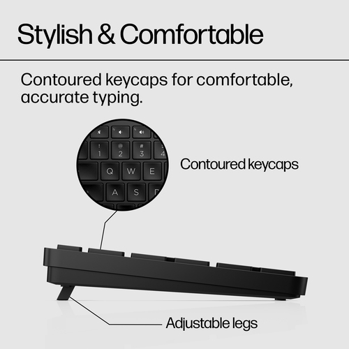 HP 450 BLK Programmable Wireless keyboard RF Wireless + USB Black - Image 8