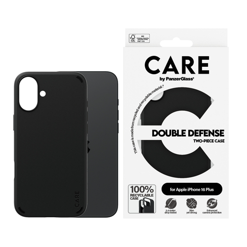PanzerGlass CARE™ by ® Double Defense Case Black iPhone 16 Plus mobile phone case Cover - Image 2