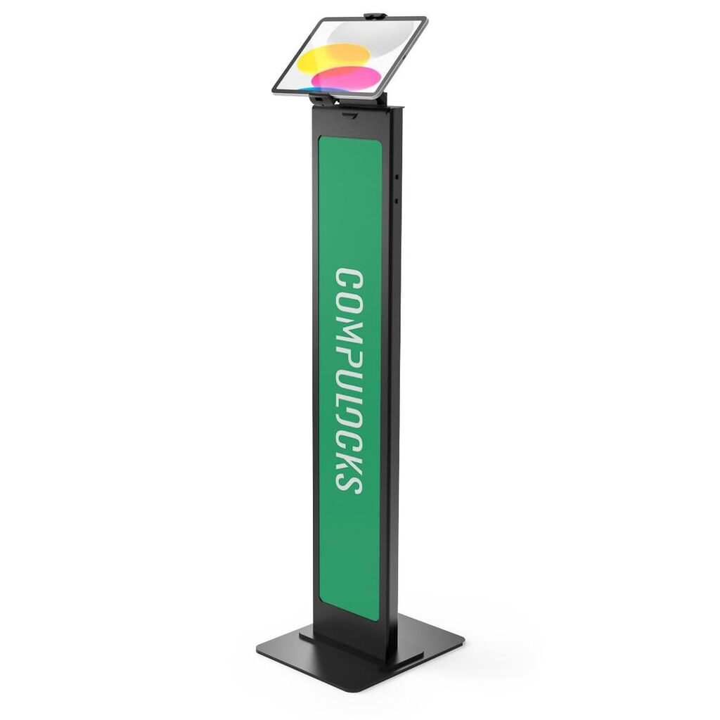 Compulocks Universal Tablet Cling Brandable Floor Stand - Stand - for tablet - lockable - steel - black - screen size: up to 13" - mounting interface: 100 x 100 mm - floor-standing