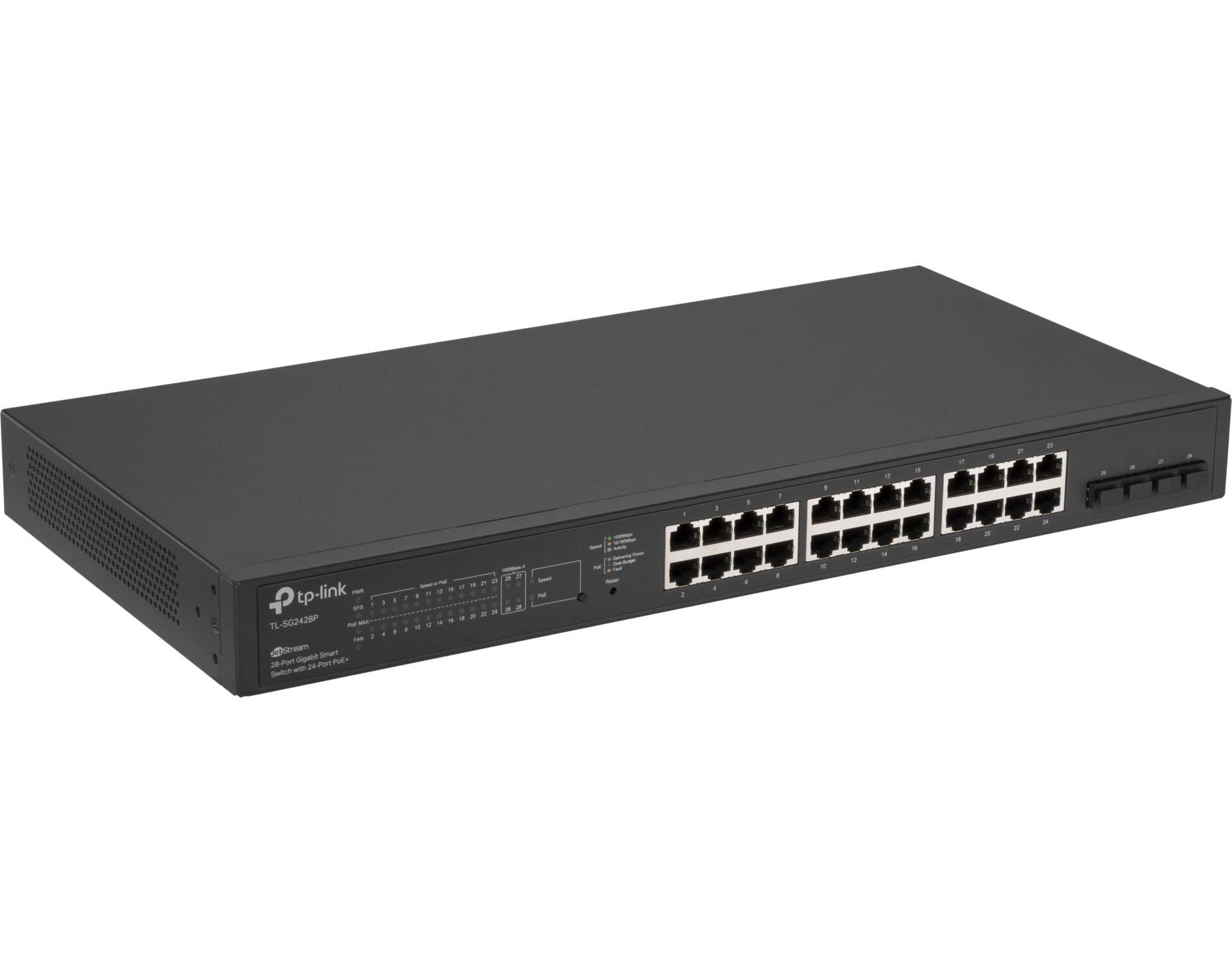 TP-Link JetStream TL-SG2428P 28-Port Metal Gigabit Smart PoE Switch with 24-Port PoE+ (250W)