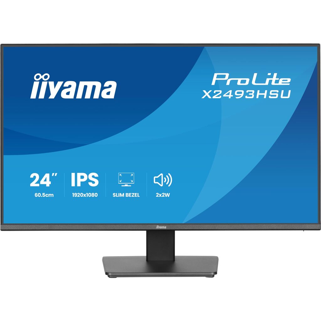 24" Black Eco-Conscious IPS Monitor Full HD USB HDMI and DisplayPort