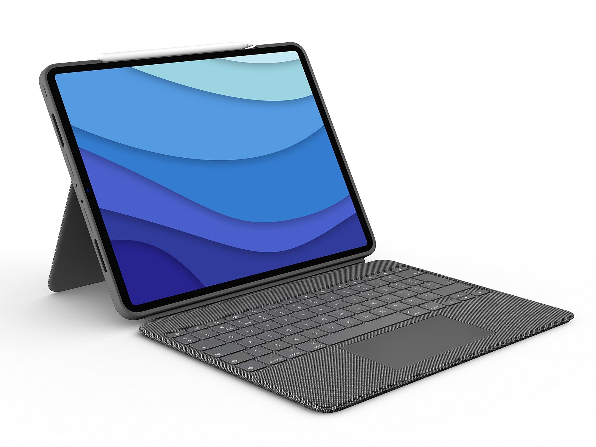 Logitech Combo Touch - Keyboard and folio case - with trackpad - backlit - Apple Smart connector - QWERTY - UK - oxford grey - for Apple 12.9-inch iPad Pro (5th generation)