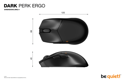 be quiet! Dark Perk | Ergo mouse Gaming Right-hand RF Wireless + USB Type-C Optical 32000 DPI - Image 10