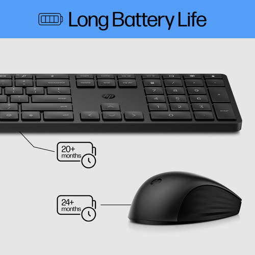 HP 650 Wireless and Mouse Combo Black keyboard Mouse included Home RF Wireless - Image 8