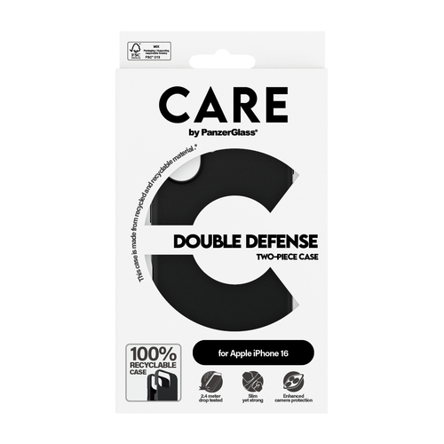 PanzerGlass CARE™ by ® Double Defense Case Black iPhone 16 mobile phone case Cover - Image 3