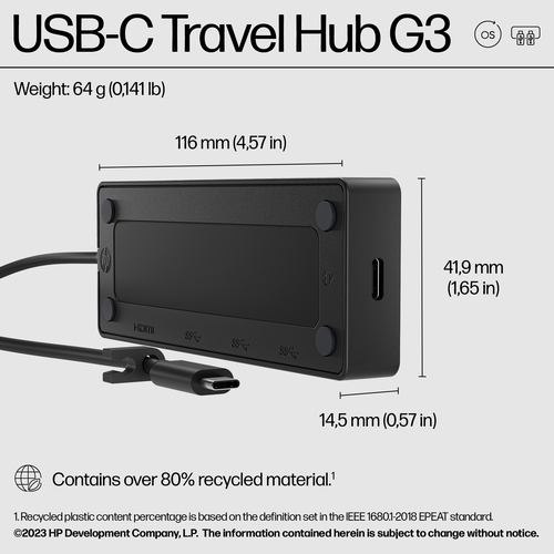 HP USB-C Travel Hub G3 - Image 5
