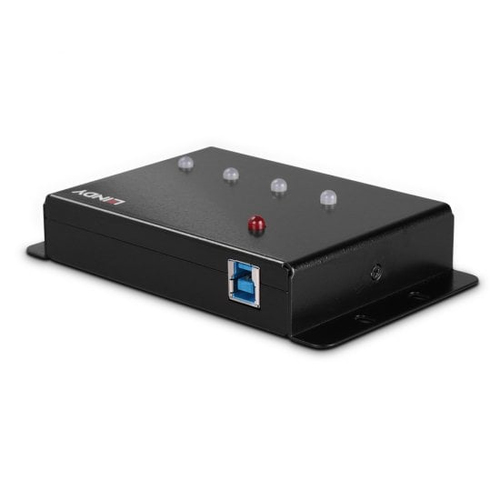 Lindy 43374 interface hub USB 3.2 Gen 1 (3.1 Gen 1) Type-B 5000 Mbit/s Black - Image 2