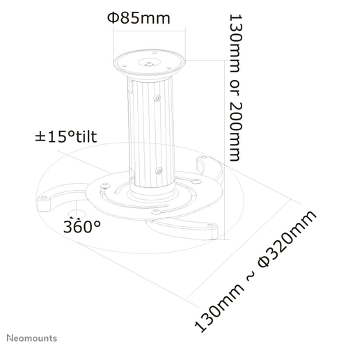 Neomounts BEAMER-C80WHITE project mount White - Image 11