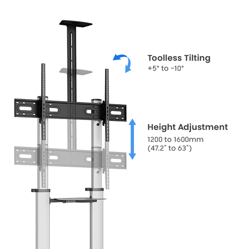 Manhattan 462563 TV mount/stand 2.54 m (100") Black, Silver - Image 8