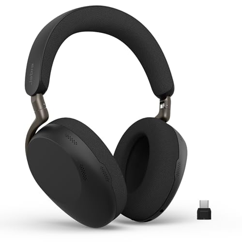 Jabra Evolve3 85 UC - Headset - full size - Bluetooth - wireless - active noise cancelling - 3.5 mm jack, USB-C via Bluetooth adapter - noise isolating - black - UC certified