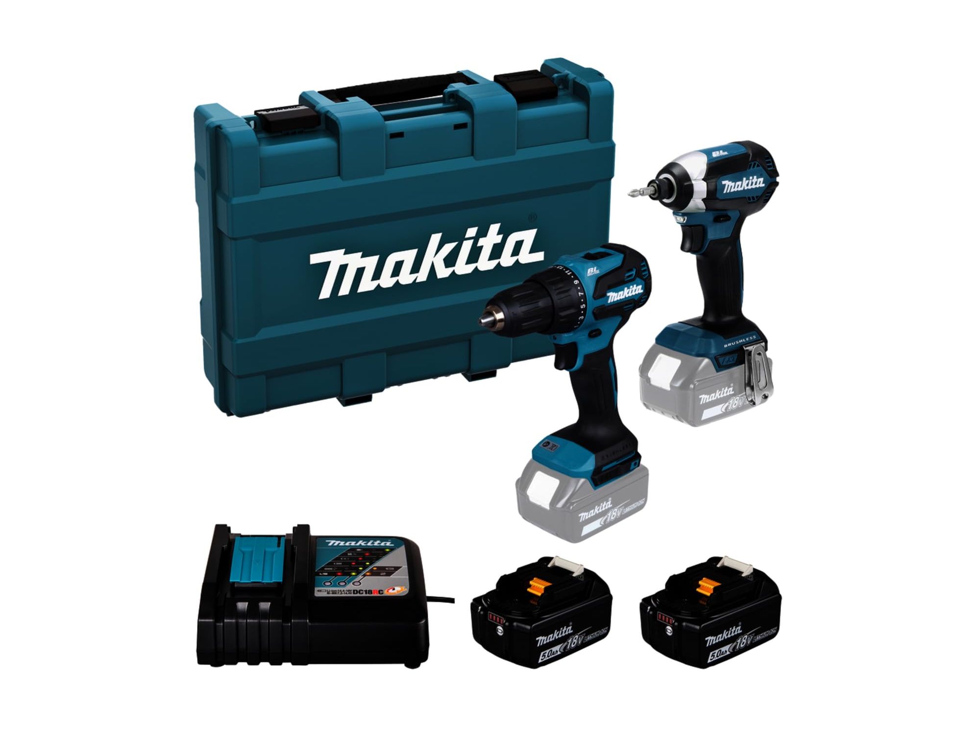 18V BRUSHLESS COMBI & IMPACT 2 X 5AH