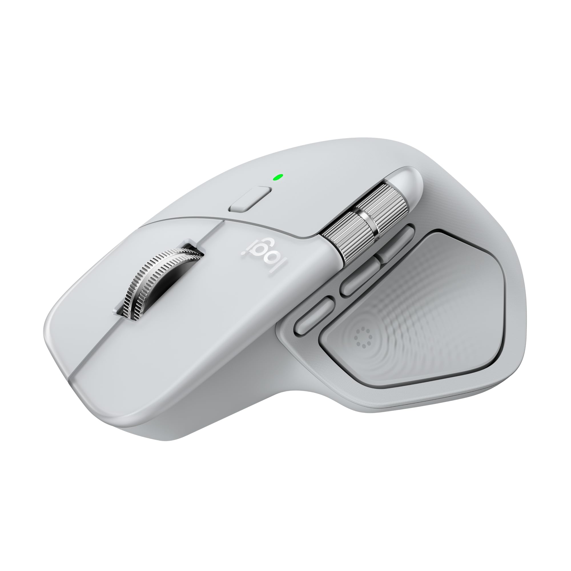 Logitech MX Master 4 for Mac - Mouse - 8 buttons - wireless - Bluetooth, 2.4 GHz - USB wireless receiver - white silver