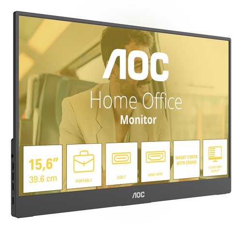 AOC 16T20E2 portable TV/monitor Portable monitor Black 39.6 cm (15.6") LED 1920 x 1080 pixels - Image 2