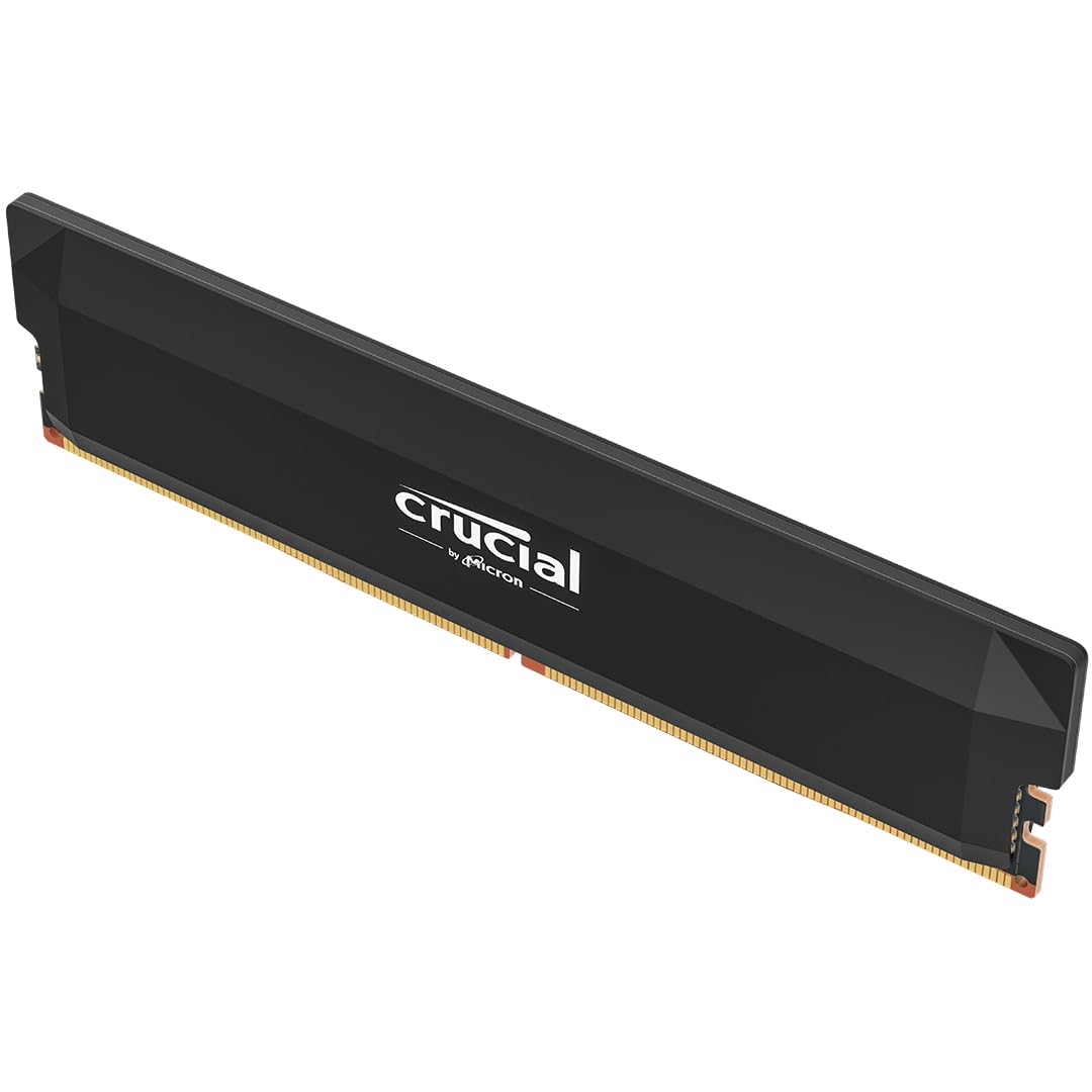Crucial Pro (CP16G60C36U5B) DDR5-600 16BG UDIMM OC Gaming Memory ,Sequential Write up to 6,000 MB/s, Sequential Read up to 6,400 MB/s