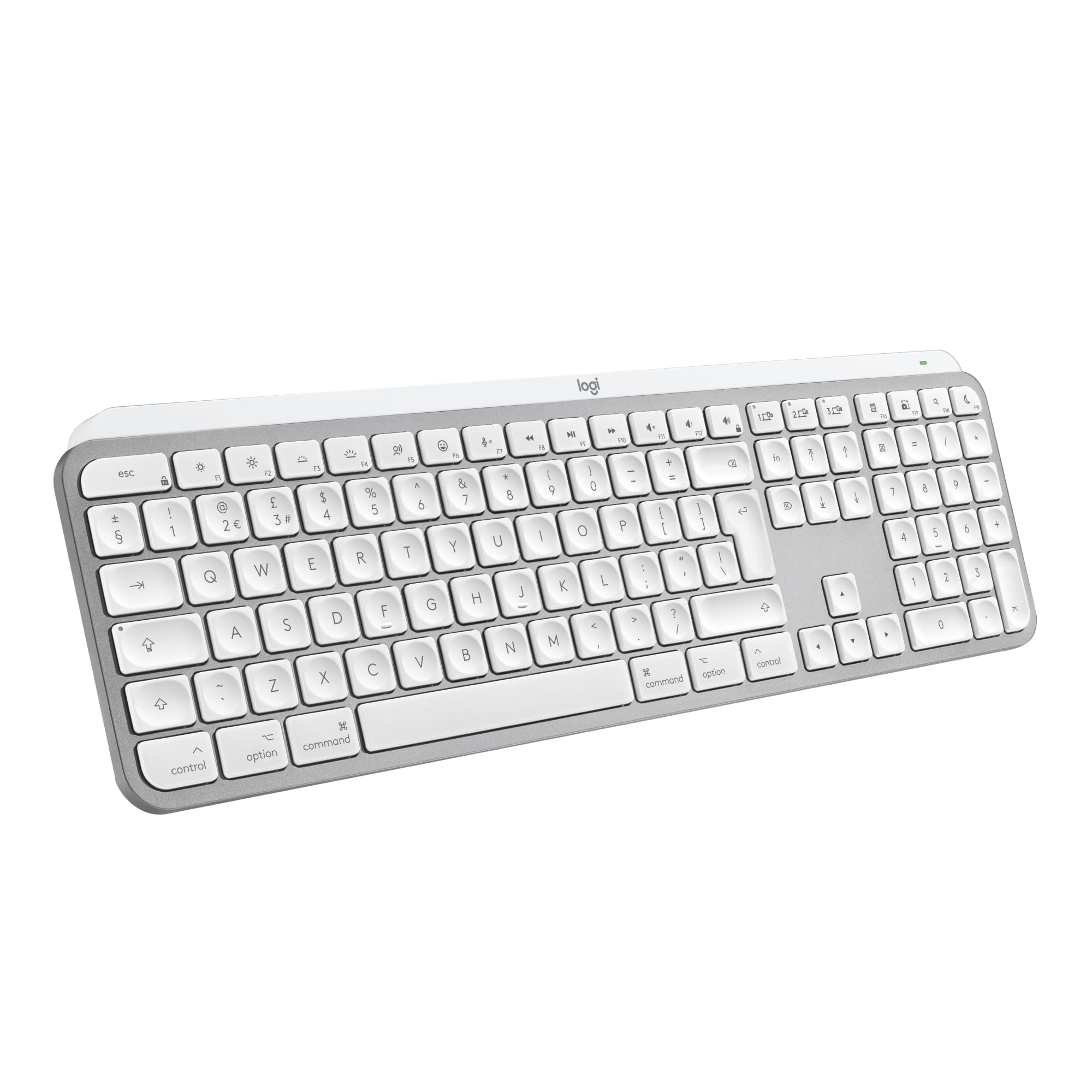 Logitech Master Series MX Keys S for Mac - Keyboard - full size - backlit - wireless - Bluetooth LE - QWERTY - UK - pale grey