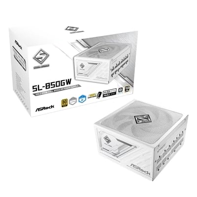 ASRock Steel Legend SL-850G 850W ATX Power Supply Unit, 80 Plus Gold Certified, 120mm Silent Cooling Fan, High Efficiency PSU