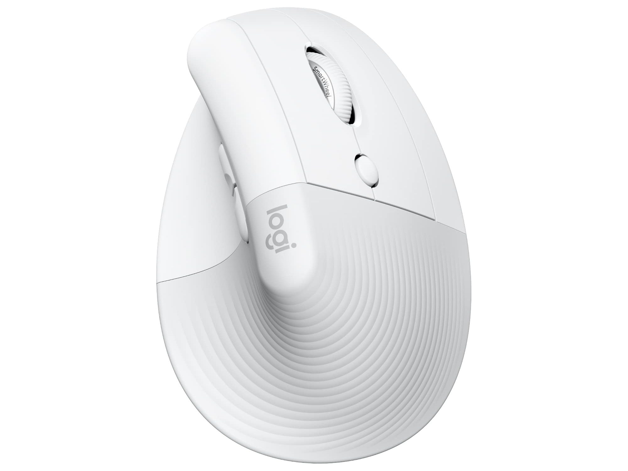 Logitech Lift for Mac - Vertical mouse - ergonomic - optical - 6 buttons - wireless - Bluetooth - Logitech Logi Bolt USB receiver - off-white - for Apple MacBook
