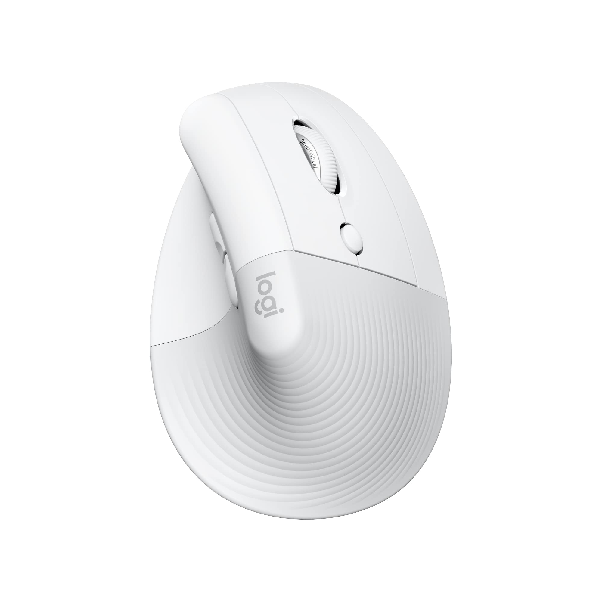 Logitech Lift for Mac - Vertical mouse - ergonomic - optical - 6 buttons - wireless - Bluetooth - Logitech Logi Bolt USB receiver - off-white - for Apple MacBook