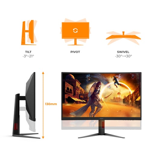 AOC G4 C27G4Z2 computer monitor 68.6 cm (27") 1920 x 1080 pixels Full HD LCD Black, Red - Image 3