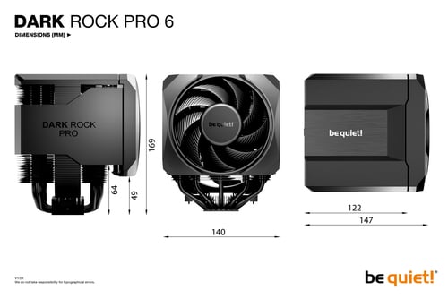 be quiet! Dark Rock Pro 6 Chipset Air cooler 120/135 mm Black 1 pc(s) - Image 10