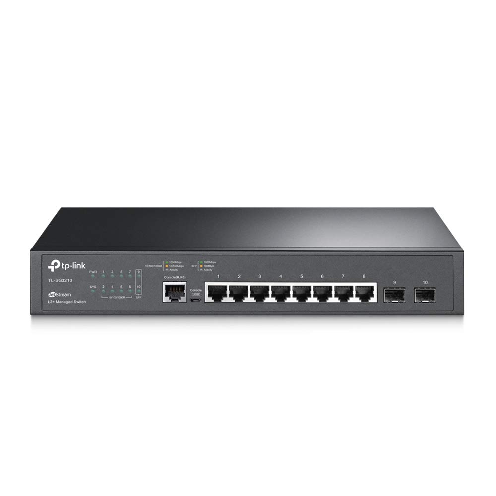 TP-Link JetStream TL-SG3210 8-Port Metal Gigabit L2+ Managed Switch with 2 SFP Slots