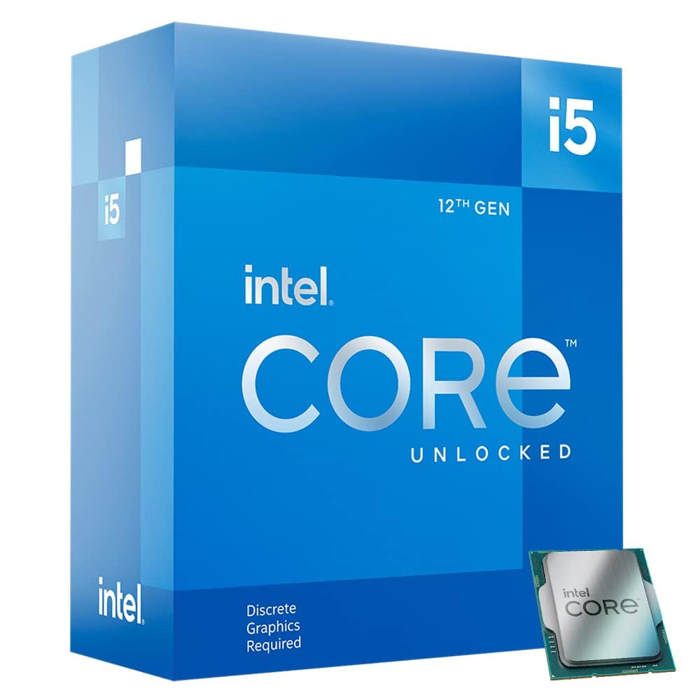 Intel 12th Gen Core i5-12600KF 10 Core Desktop Processor 20 Threads, 3.7GHz up to 4.9GHz Turbo, Alder Lake Socket LGA1700, 20MB Cache, 125W, Maximum Turbo Power 150W Overclockable CPU, No Cooler, No Graphics