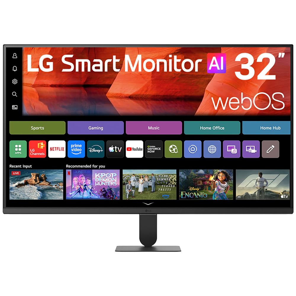 LG 32U501SB-B - LED monitor - Smart - 32" (31.5" viewable) - 1920 x 1080 Full HD (1080p) @ 120 Hz - VA - 250 cd/m² - 3500:1 - HDR10 - 5 ms - 2xHDMI - speakers - black