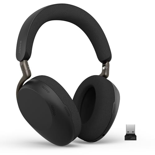 Jabra Evolve3 85 UC - Headset - full size - Bluetooth - wireless - active noise cancelling - 3.5 mm jack, USB-A via Bluetooth adapter - noise isolating - black - UC certified