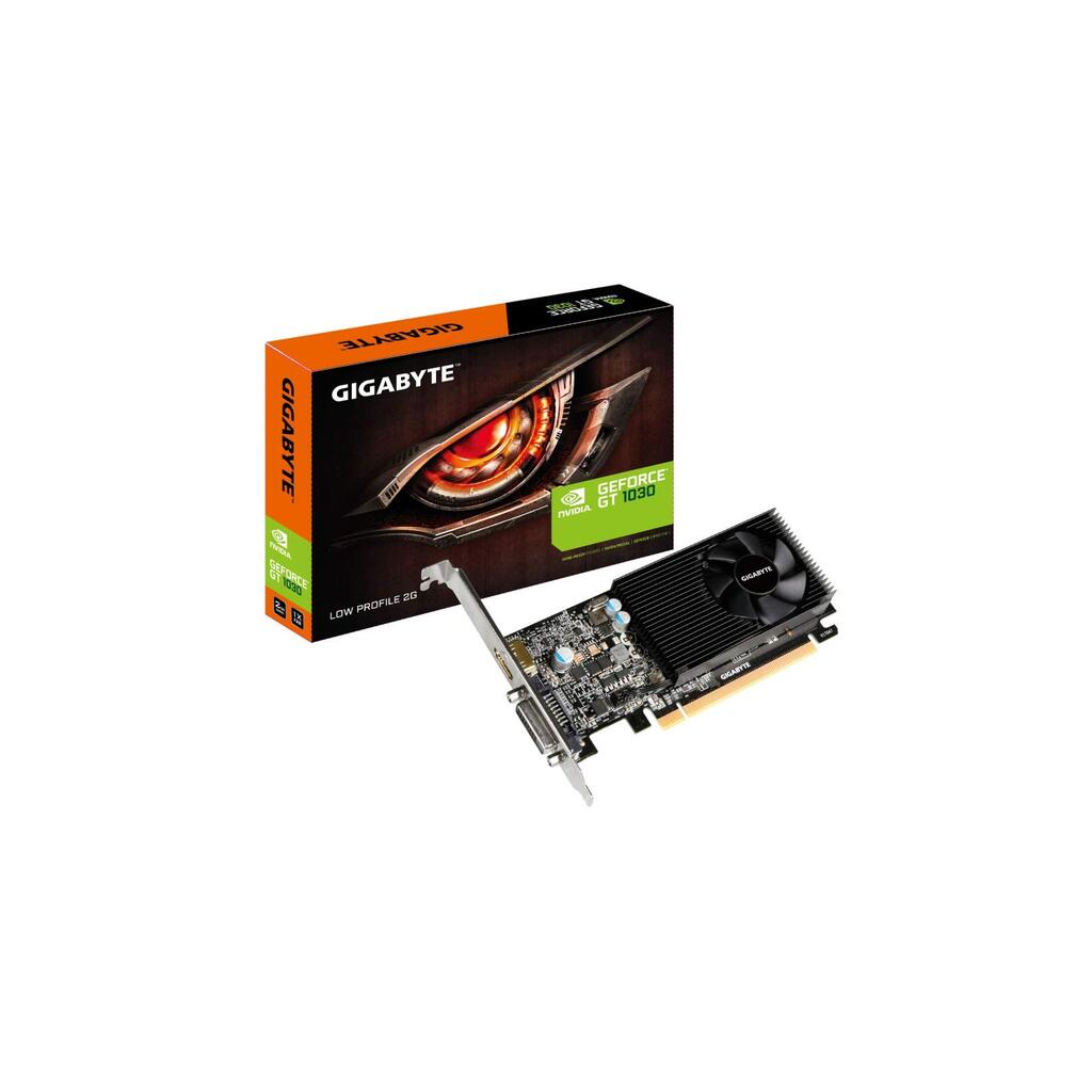 Gigabyte NVIDIA GeForce GT 1030 2GB DDR4 Low Profile Graphics Card, 384 CUDA Cores, 1379 MHz Core Clock, Single Fan, 1x DVI-D / 1x HDMI Port