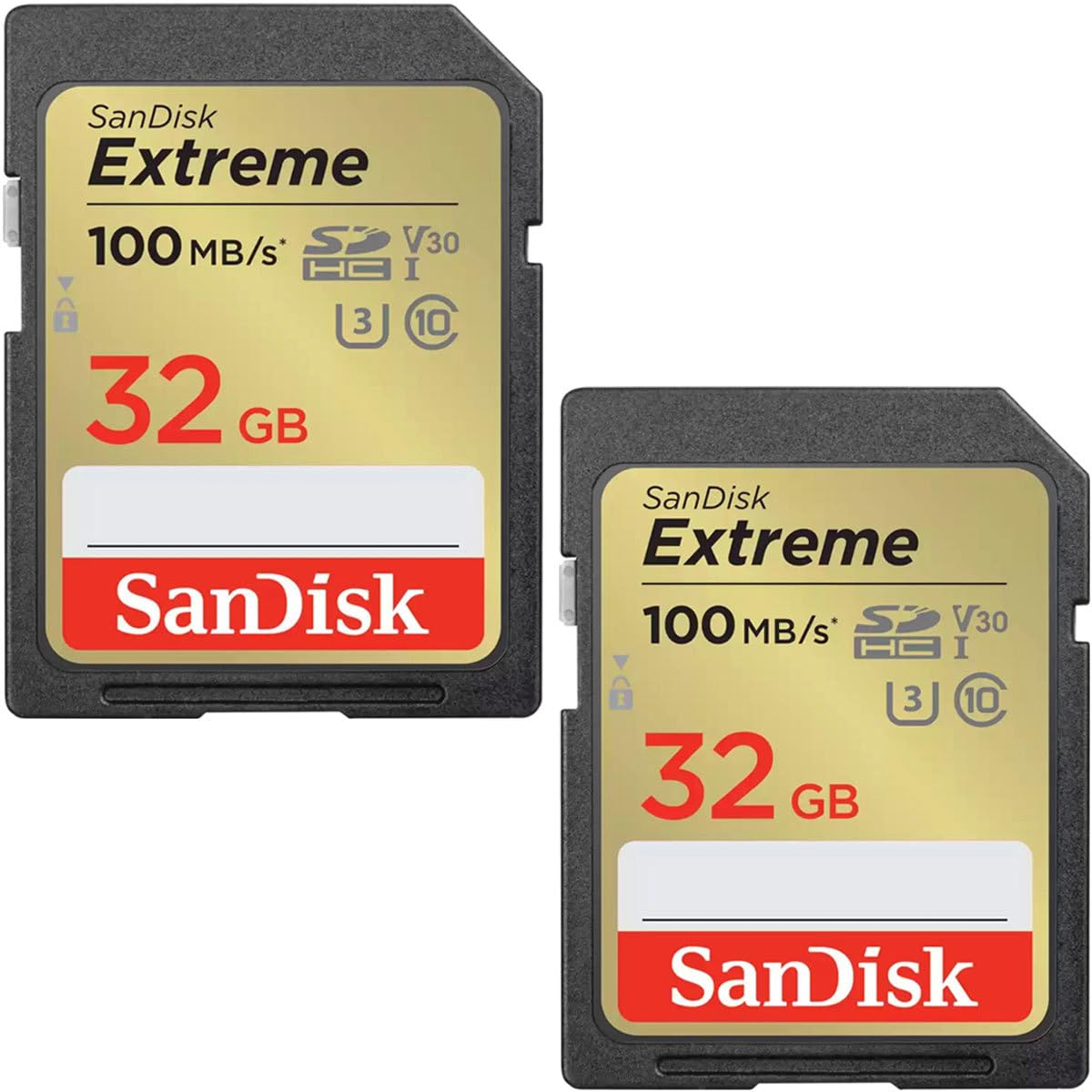 EXTREME 32GB SDHC MEMORY CARD 2-PACK 100MB/S 60MB/S UHS-I CLAS