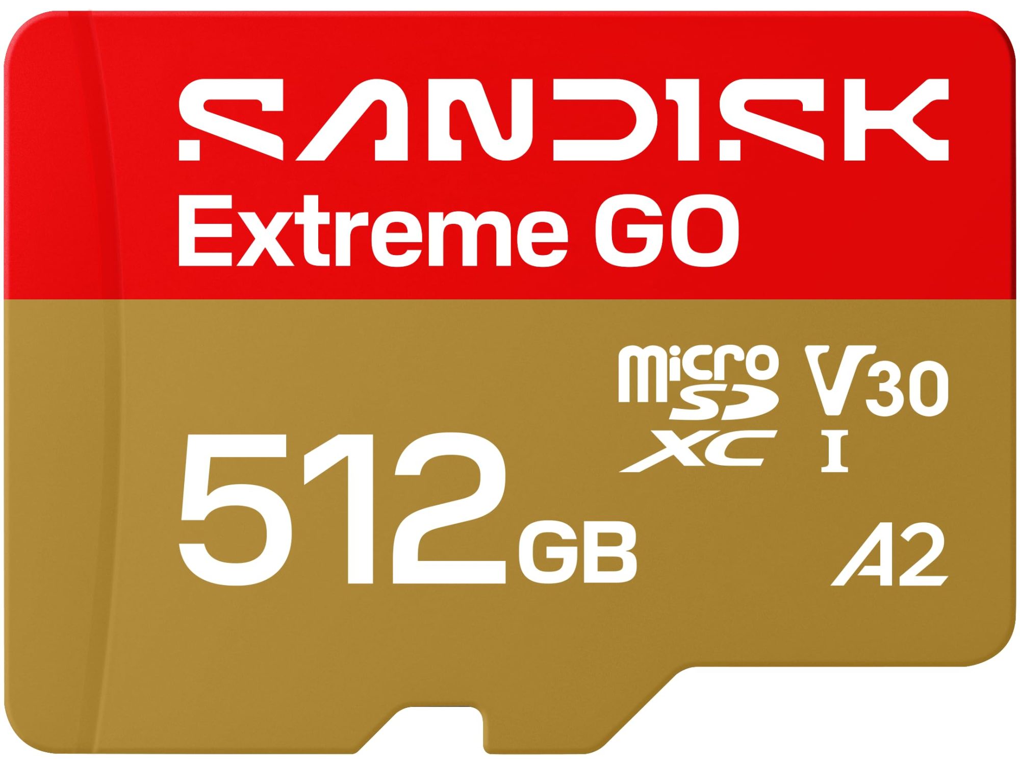 SanDisk Extreme Go - Flash memory card - 512 GB - A1 / Video Class V30 / UHS-I U3 - microSDXC UHS-I