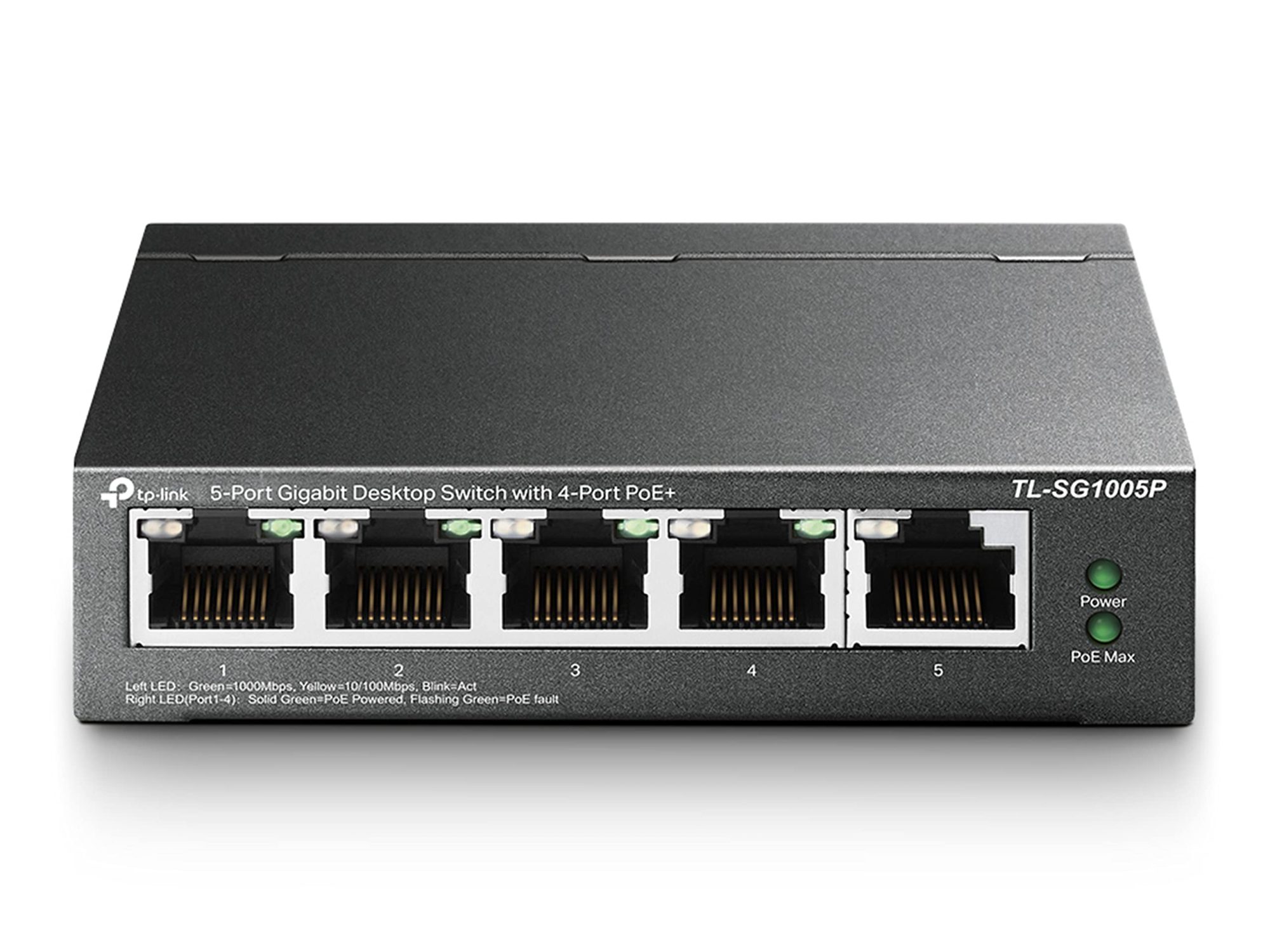 TP-Link TL-SG1005P - Switch - unmanaged - 4 x 10/100/1000 (PoE) + 1 x 10/100/1000 - desktop - PoE (56 W)